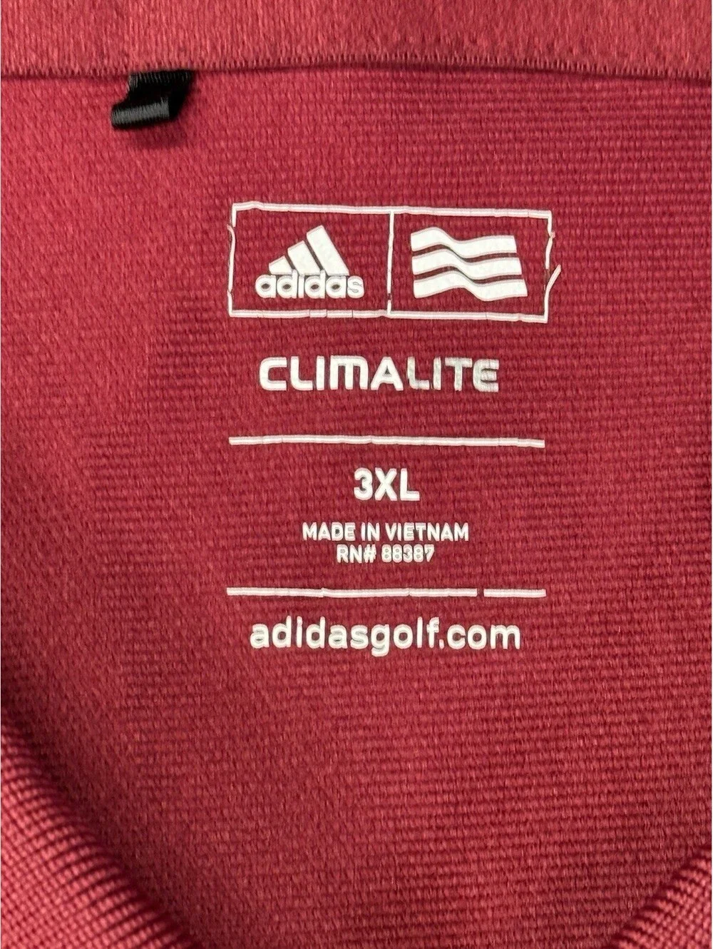 adidas CLIMALITE Men's 3XL Big & Tall Red Solid Knit Short Sleeve Polo